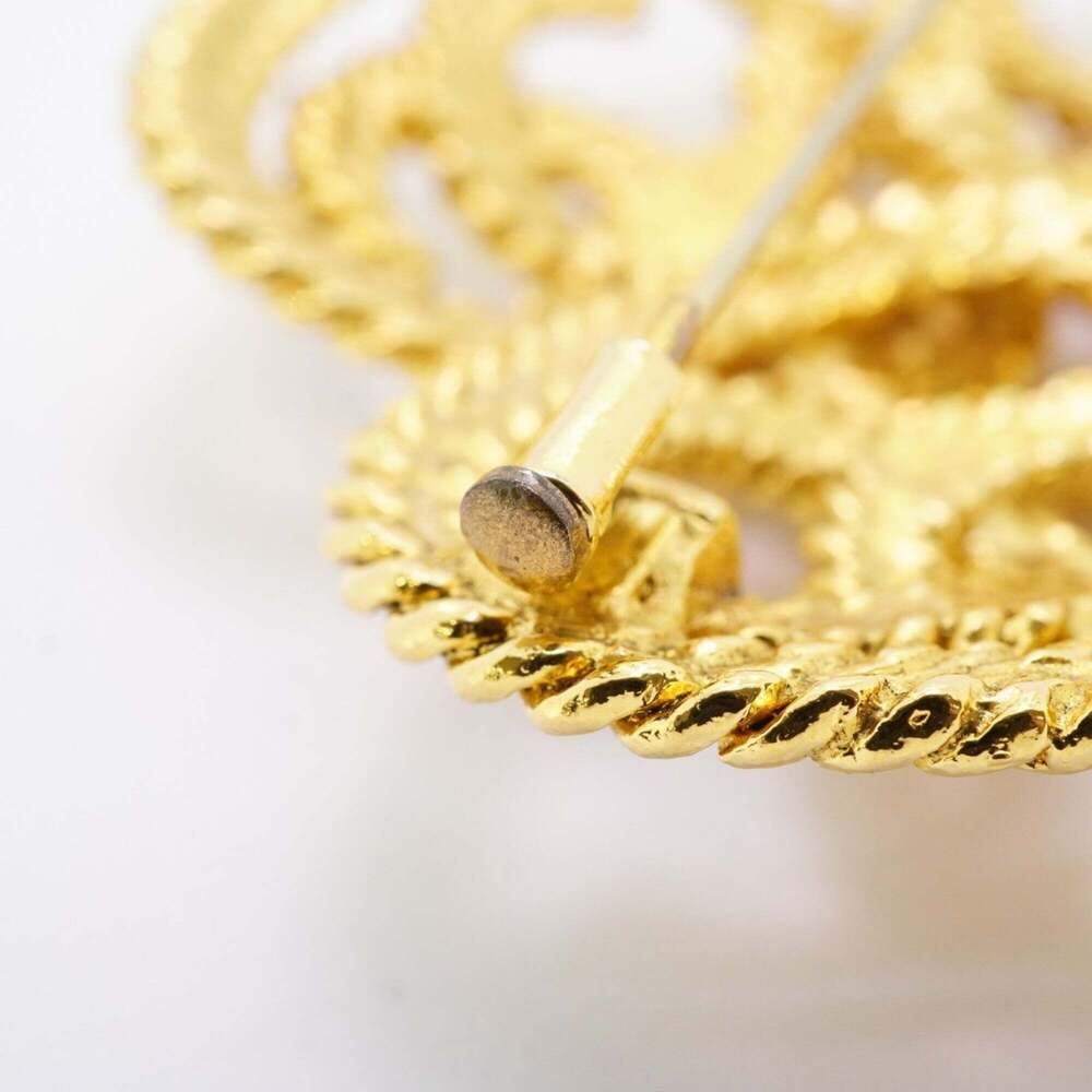 CHANEL Gold Pearl Logo Brooch - Picture 10 of 10